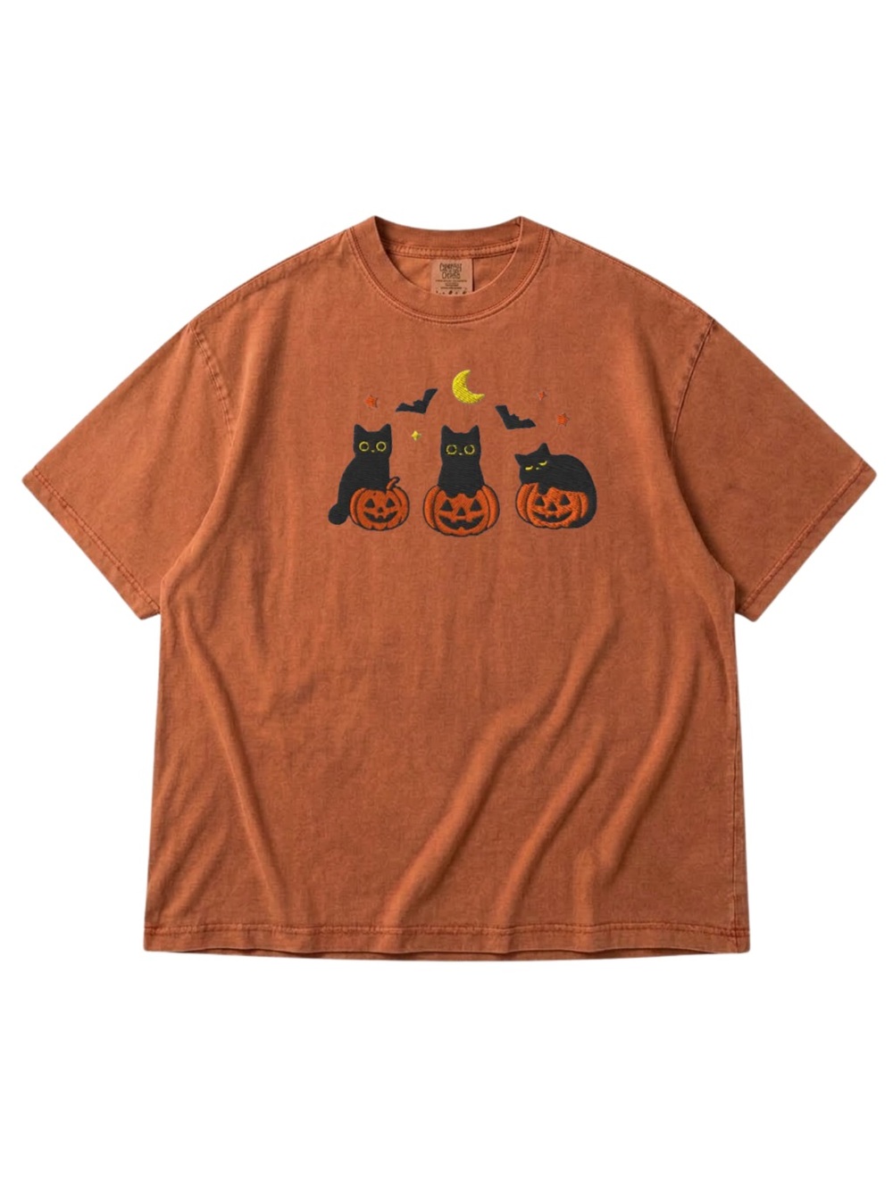 Comfort Colors Yam Halloween Cat & Pumpkin Short Sleeve Tee